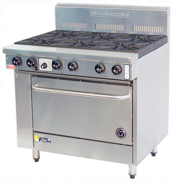 Goldstein PF-8-28 GAS 8 BURNER WITH STATIC OVEN.