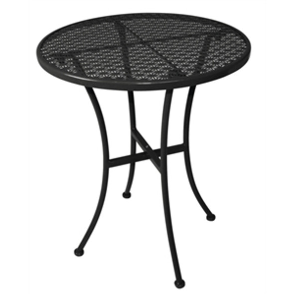 GG705 - Black Steel Patterned Round Bistro Table Black 600mm