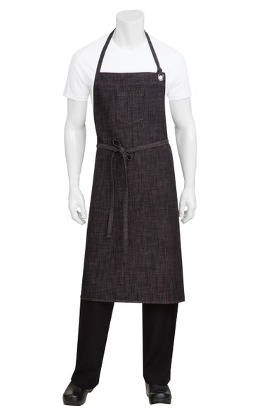 Corvallis Black Large Bib Apron