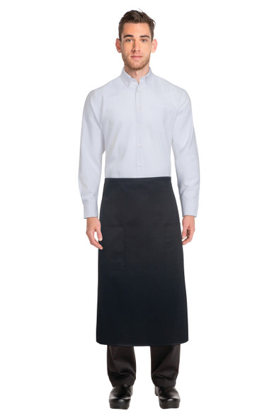 Two Pocket 3/4 Apron - Black