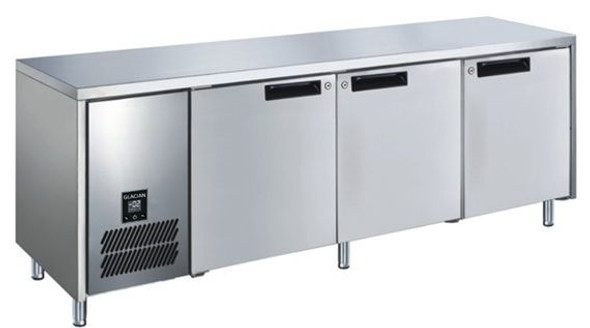 GLACIAN – BFS62350 - Slimline 660mm Deep 4 Door S/S Under Bench Freezer.