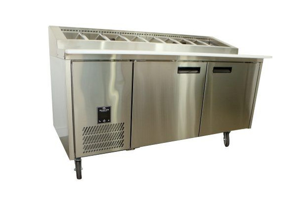 GLACIAN - HPB1815 - S/STTEL 2 DOOR PIZZA PREP REFRIGERATOR.