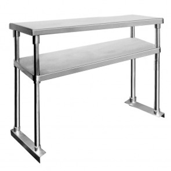 Double Tier Workbench Flat Feet Overshelf 750mm High - WBO2-1500