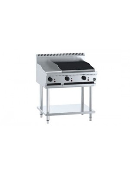 B+S - BT-GRP3-CBR6 - Combination 300mm Grill Plate & 600mm Char Broiler.