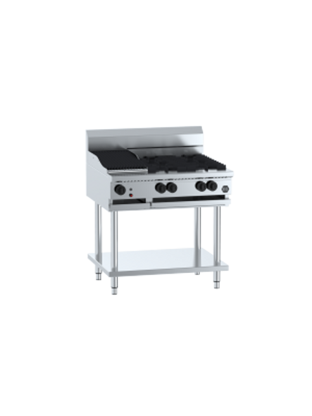 B+S - BT-SB4-CBR3 - Combination Four Open Burners & 300mm Char Broiler.