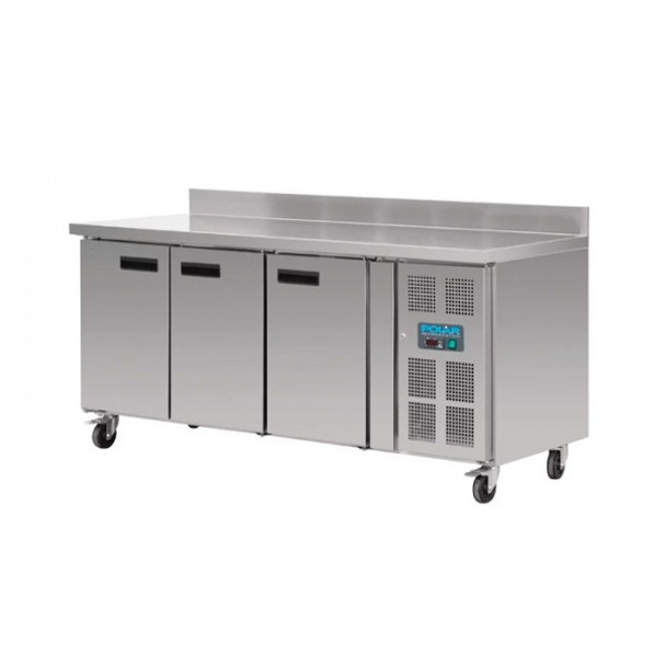 Polar DL917 -  Under Bench  3 Door Freezer with Splash Back.