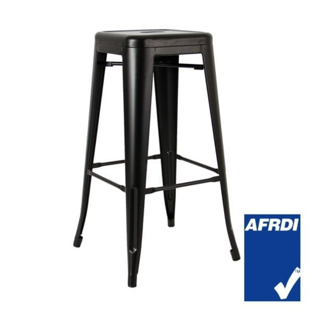 Tall Replica Tolix Stool - Matte Black