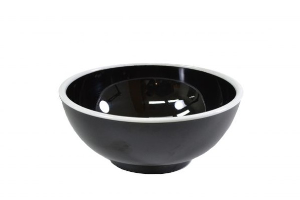 Vintage BLACK/WHITE Rim Enamel Look Round Bowl - 125x60mm