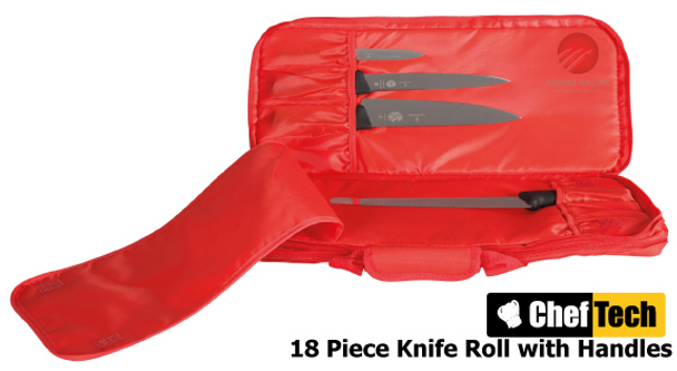Red Cheftech 18 Pocket Knife Bag