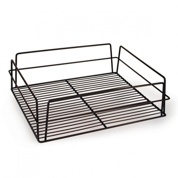 RECT HIGH SIDED GLASS BASKET -BLACK PVC COATED