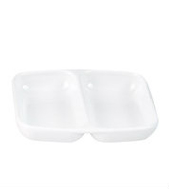 M/MINE DIVIDED DISH-85x70mm, WHITE