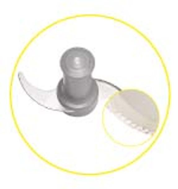 A fine serrated blade is supplied as a standard attachment, with a cap which can be removed for cleaning.