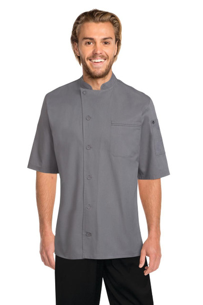 Valais Cool Vent Chef Coat -Grey with Black Contrast