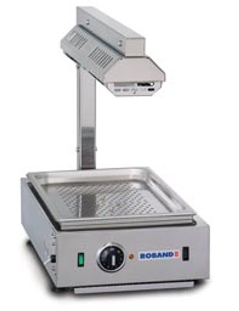 ROBAND CARVING STATION. MODEL CS10
INCLUDES 1 X 1/1 SIZE (25MM) PERFORATED AND SPIKED CARVING PAN AND 65 MM DEEP PAN UNDERNEATH.
355 X 650 X 570