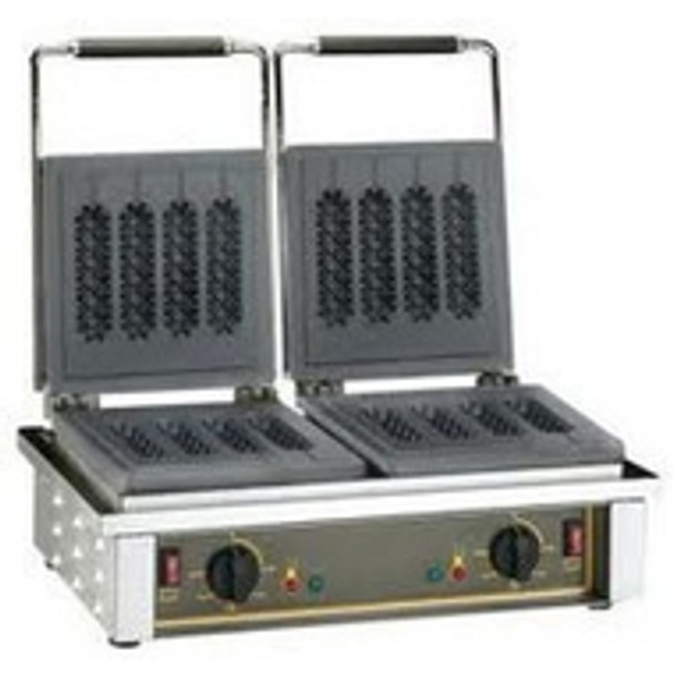 ROLLER GRILL - GED80 - DOUBLE CAST IRON PLATES WAFFLE MACHINE.