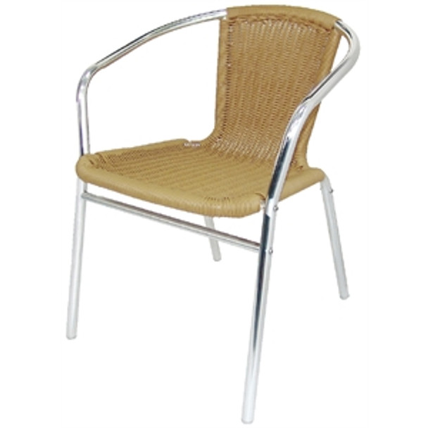 U422 - Aluminium and Natural Wicker Chair (Pack of 4)