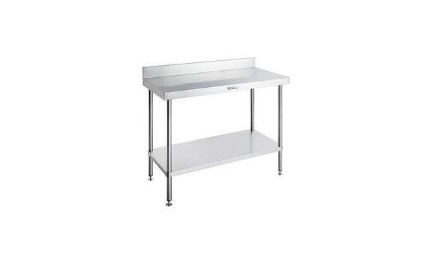 Simply Stainless SS02.1200 - Work Bench with Splashback and under shelf.