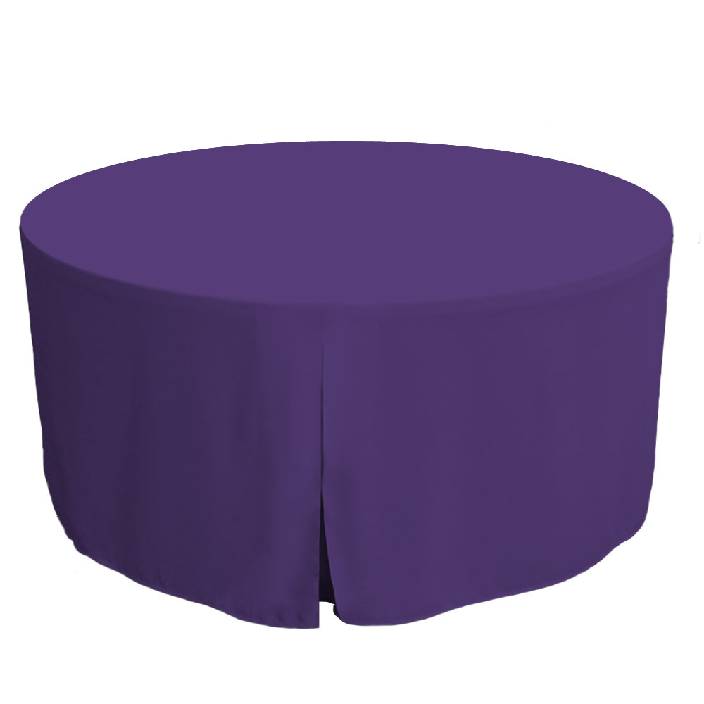 5ft Fitted Polyester Tablecloth – Trade Show Booth – Eggplant Purple – TableClothMarket