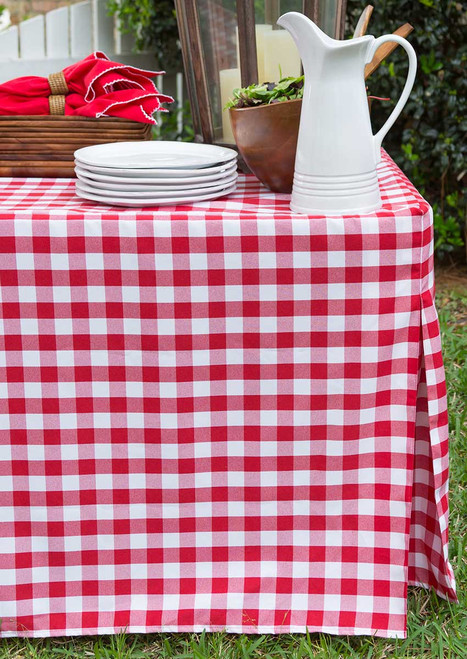 6-Foot Picnic Plaid Fitted Table Cover Red/White