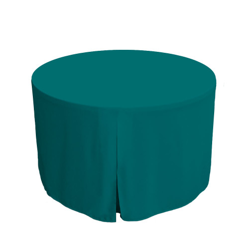 48-Inch Fitted Round Table Cover - Peacock