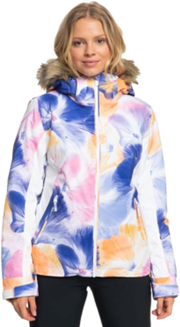 2023 Roxy Jetty Bright White Tenderness Womens Snowboard Ski Jacket Medium