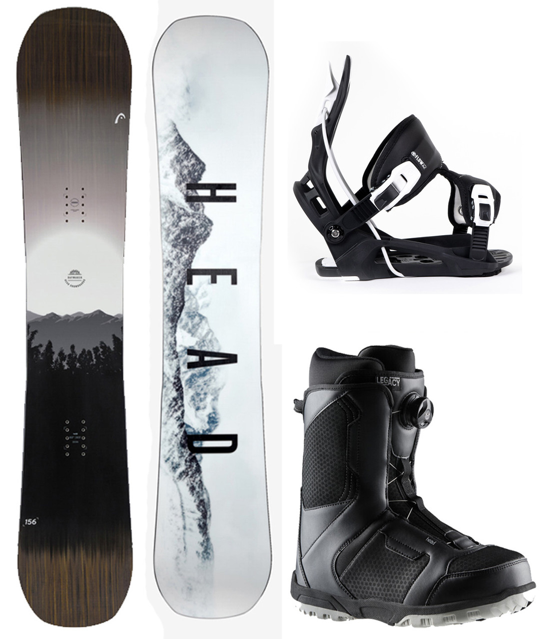 スノーボードとバインディングは素晴らしいコンディション - board with bindings in excellent condition 2024 HEAD Daymaker Snowboard Package+Flow Bindings+BOA Boots - SNS