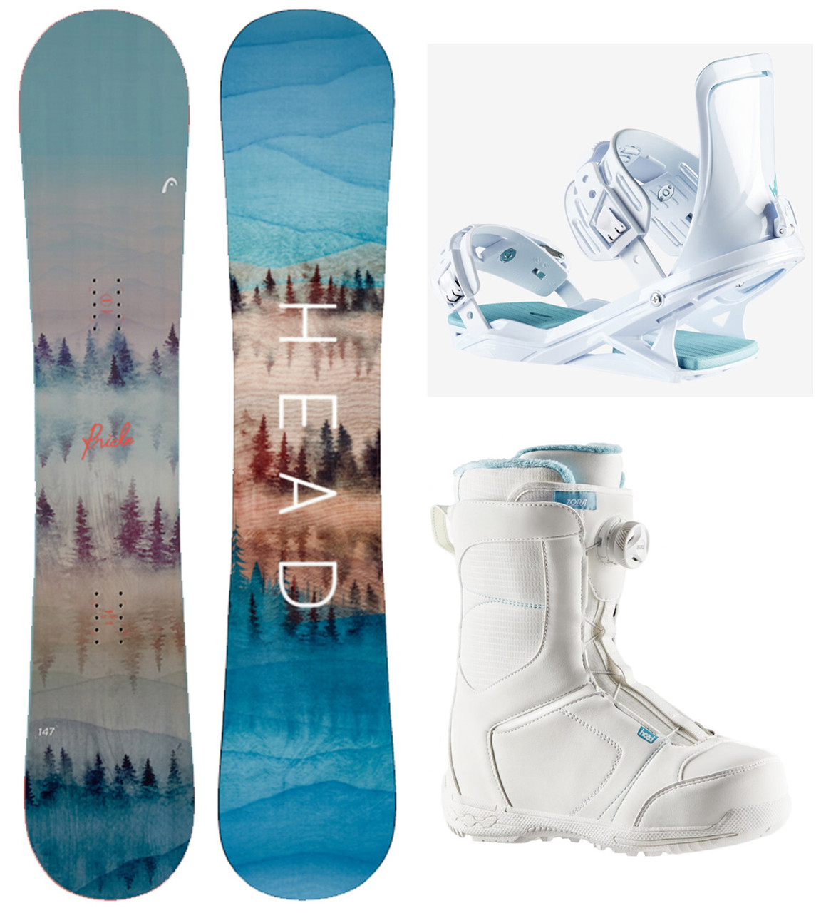 2024 Head Pride 2.0 Women's Snowboard Package+Binding+BOA Boots