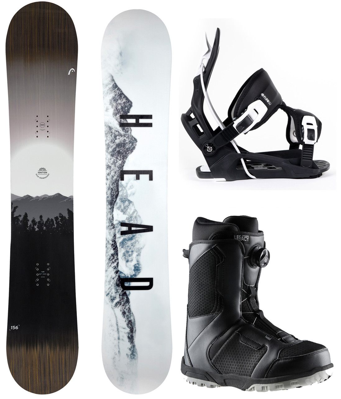 2026 HEAD Ignition Snowboard Package+Flow Bindings+BOA Boots - SNS