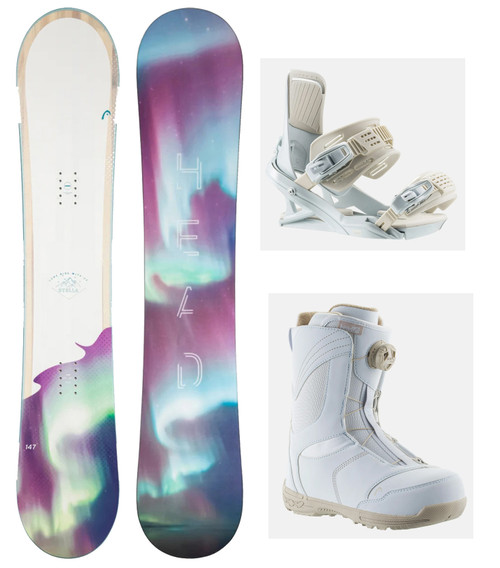 Scooter MFG Stella スノーボードセット レディース 147 Head Stella White All Mountain Women's Snowboard - SNS Boards