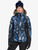 Roxy Women's Jet Ski Premium Snow Jacket Mazarine Blue Striped Leaves 