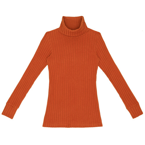 Little Hedonist slim turtle neck. The collar is soft so it does not irritate. The wide rib gives the item a 70's look. Perfect to combine with our 5 pocket flared pants!