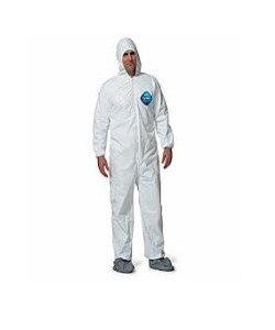 Tyvek Coverall, Attached Booties, Elastic Wrist, Hood X Large