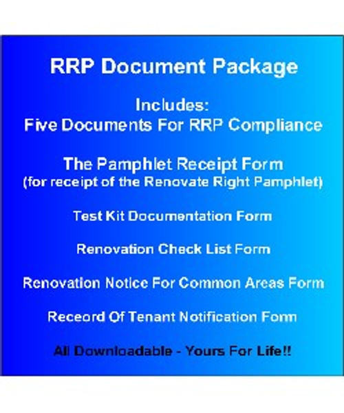 RRP Document Package, Includes 5 forms needed for Easy RRP Compliance. In English, Order, Download, Save, Print