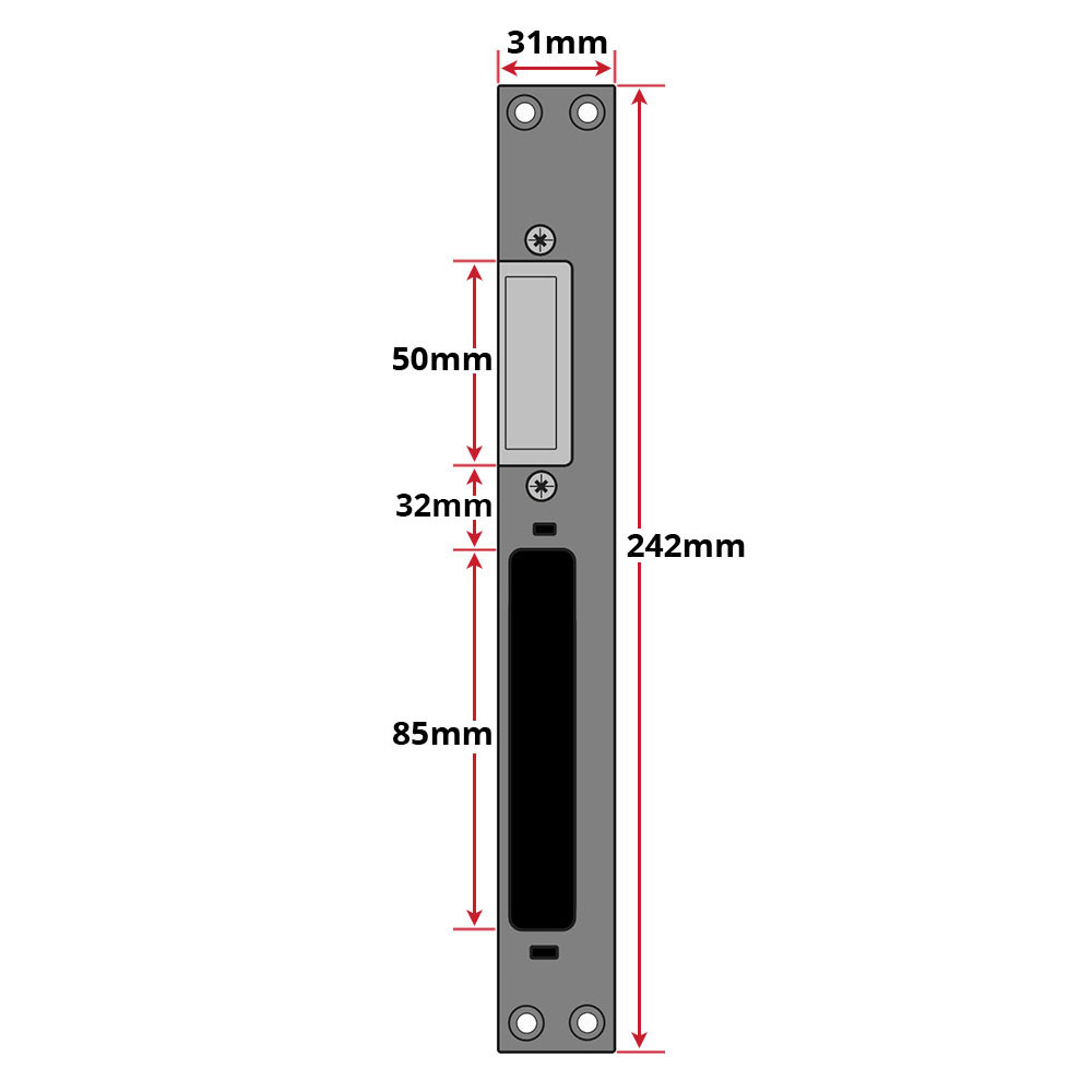 Universal uPVC Door Latch Plate Right Hand