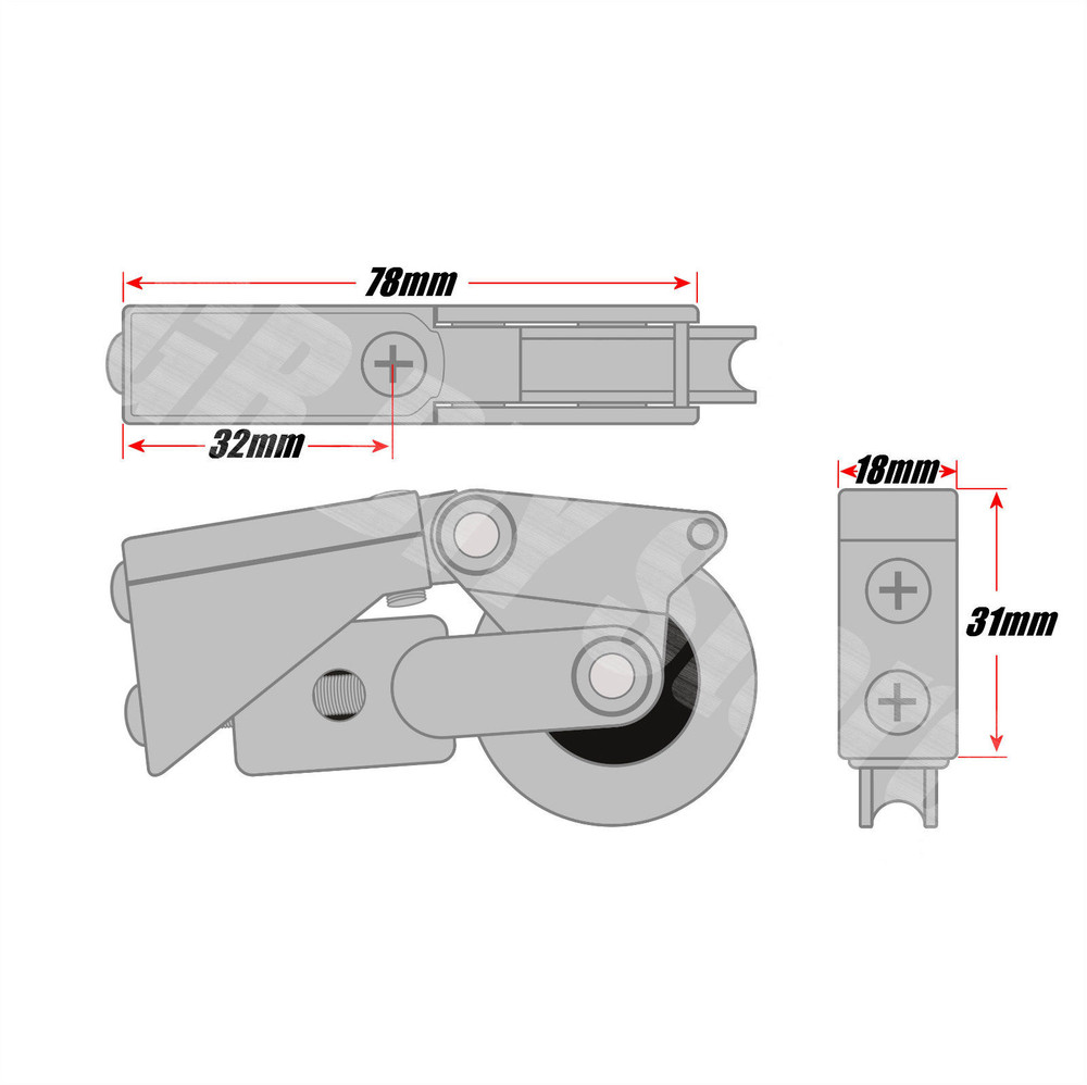 Pair CA865 Patio Door Roller Wheels 38mm Sliding Stainless Steel CA862 CA863 Technical Details