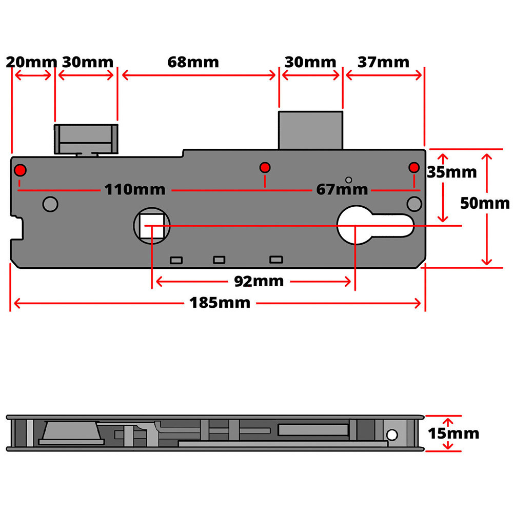 Genuine Winkhaus Cobra Replacement Door Lock Gearbox Centre Case 35mm