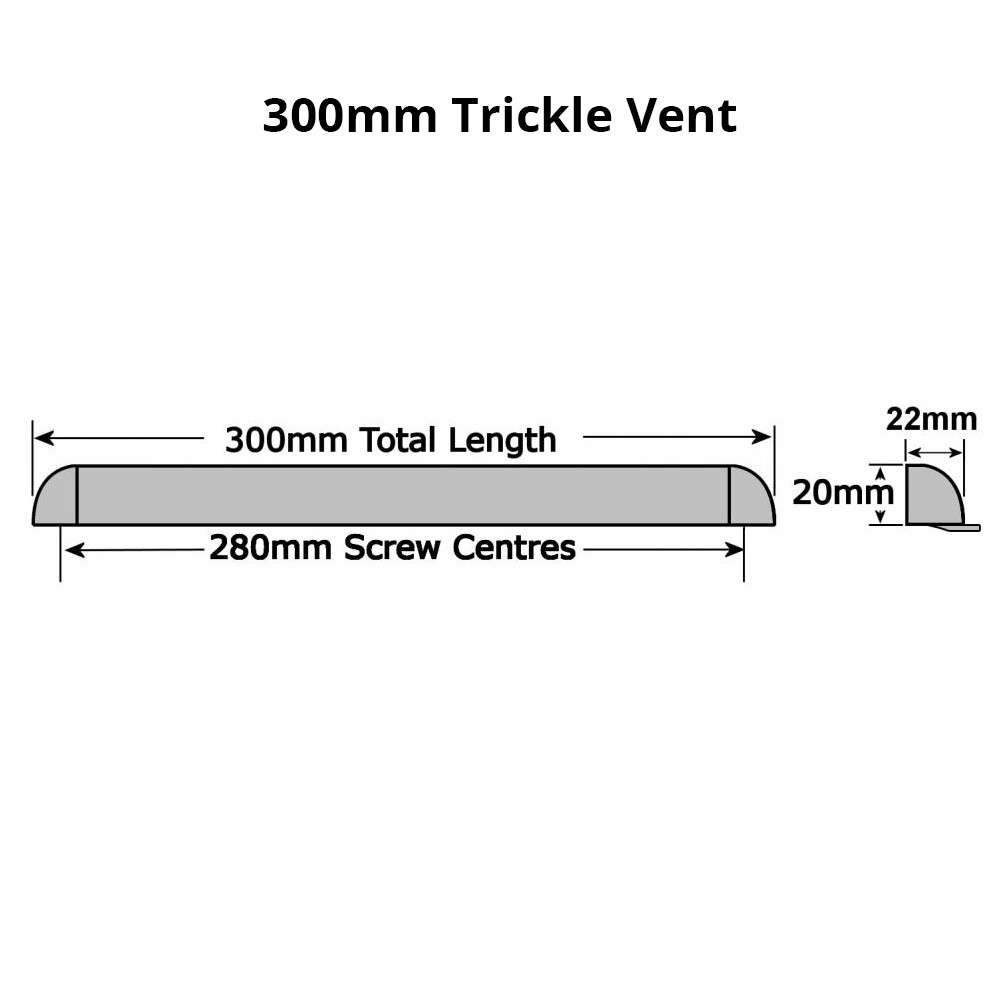 upvc window trickle slot vent 300mm