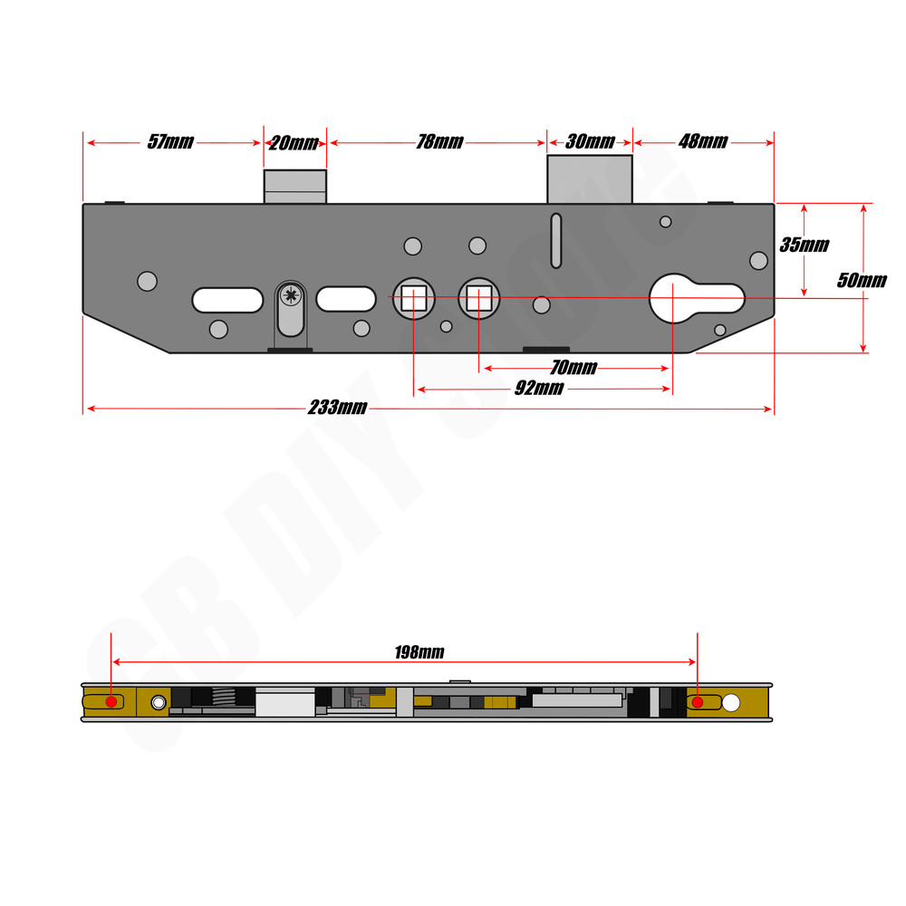 Mila Coldseal Double Spindle Gearbox 35mm Technical Details