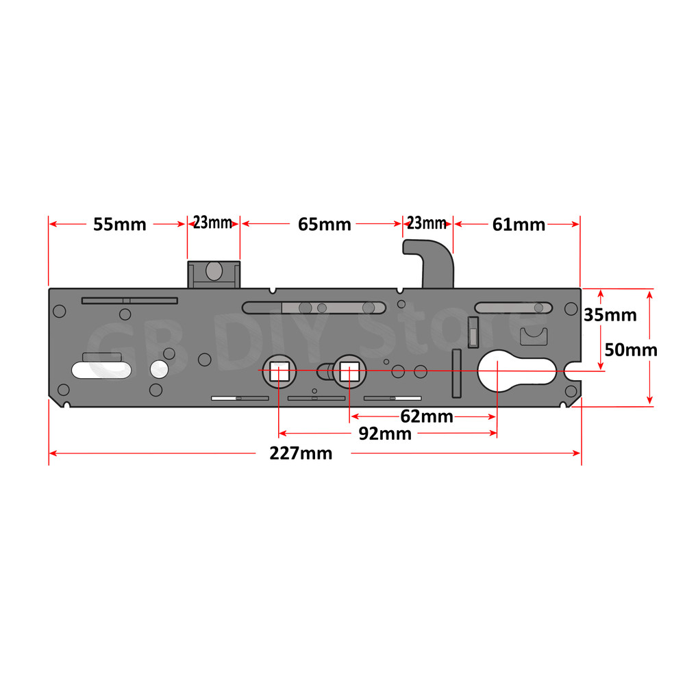 GU 3000 Door Lock Gearbox Centre Case Technical Details