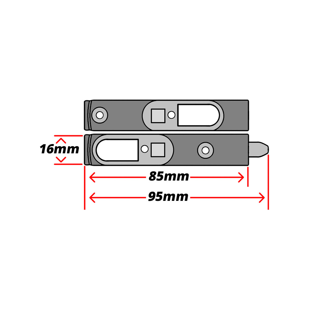 uPVC French Door Shoot Bolts Technical Details