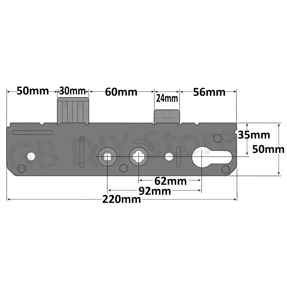 Avantis Replacement Door Lock Gearbox Centre Case 35mm Technical Details