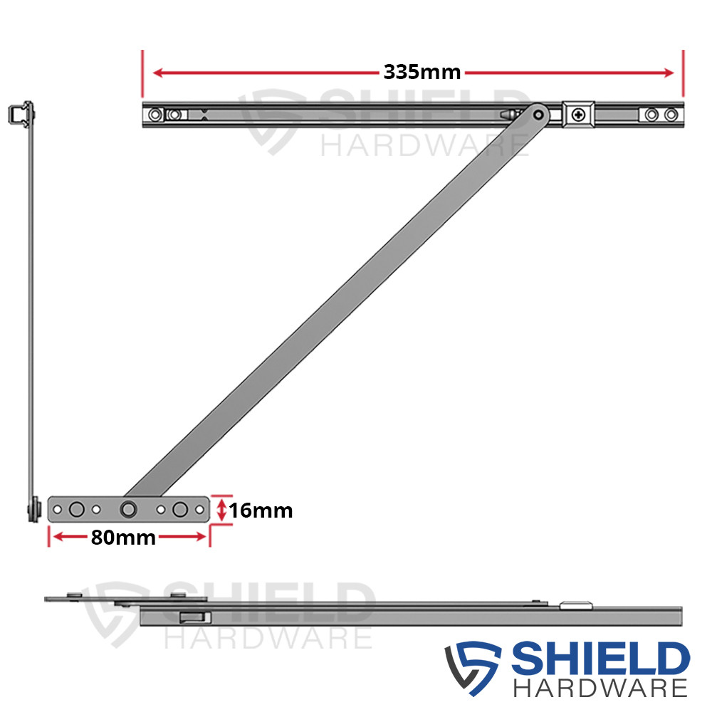 uPVC Door Restrictor Arm Stay - Hold Open 90 Degrees