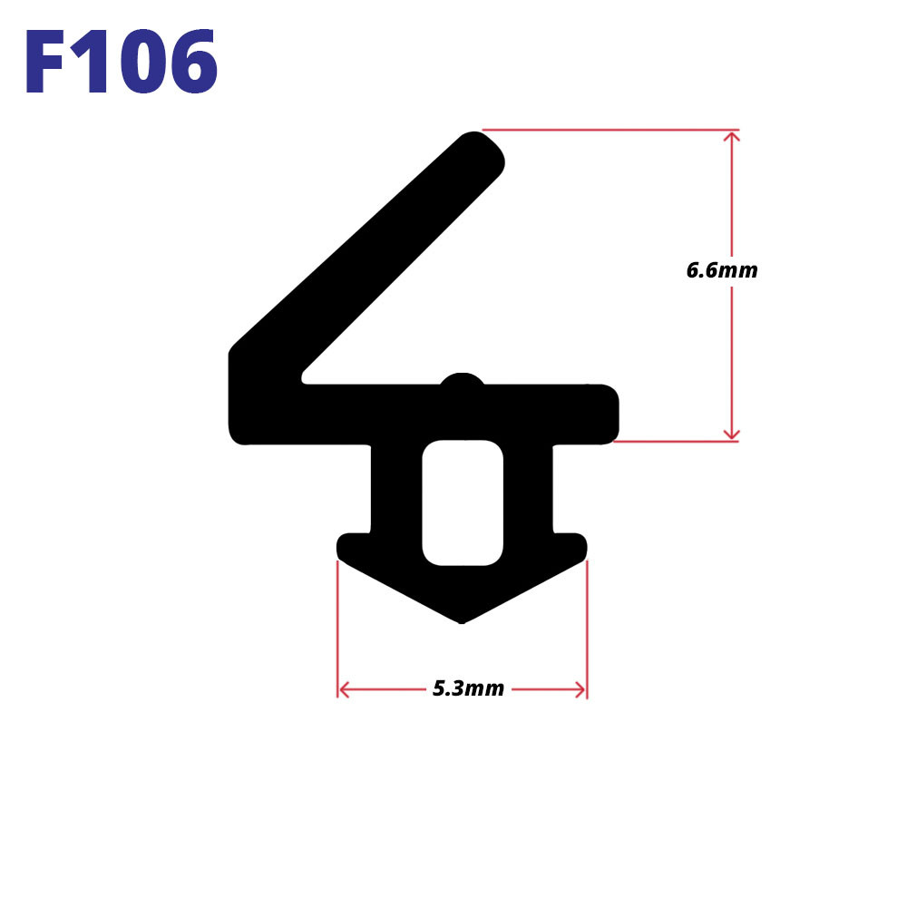 F106 UPVC BUBBLE FLIPPER RUBBER SEAL