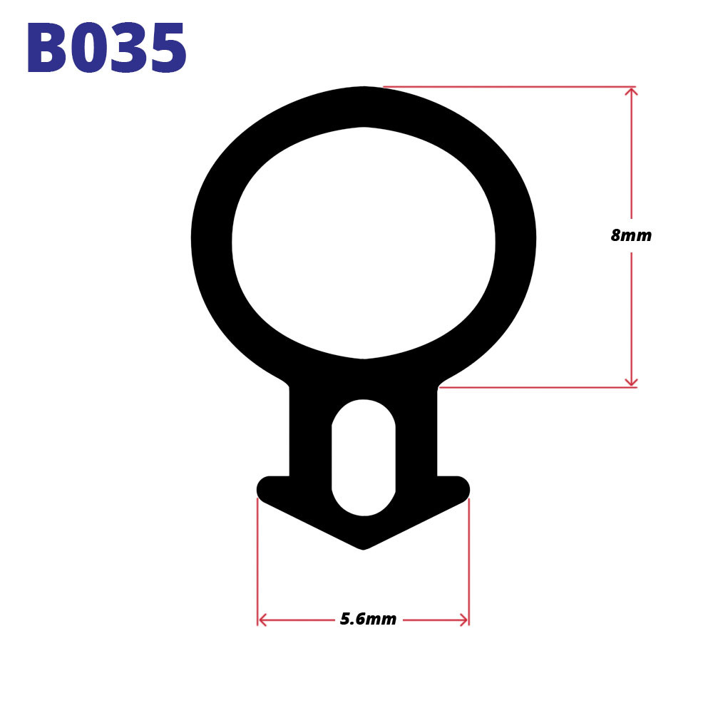 B035 UPVC BUBBLE FLIPPER RUBBER SEAL