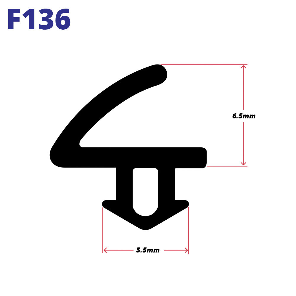F136 UPVC BUBBLE FLIPPER RUBBER SEAL