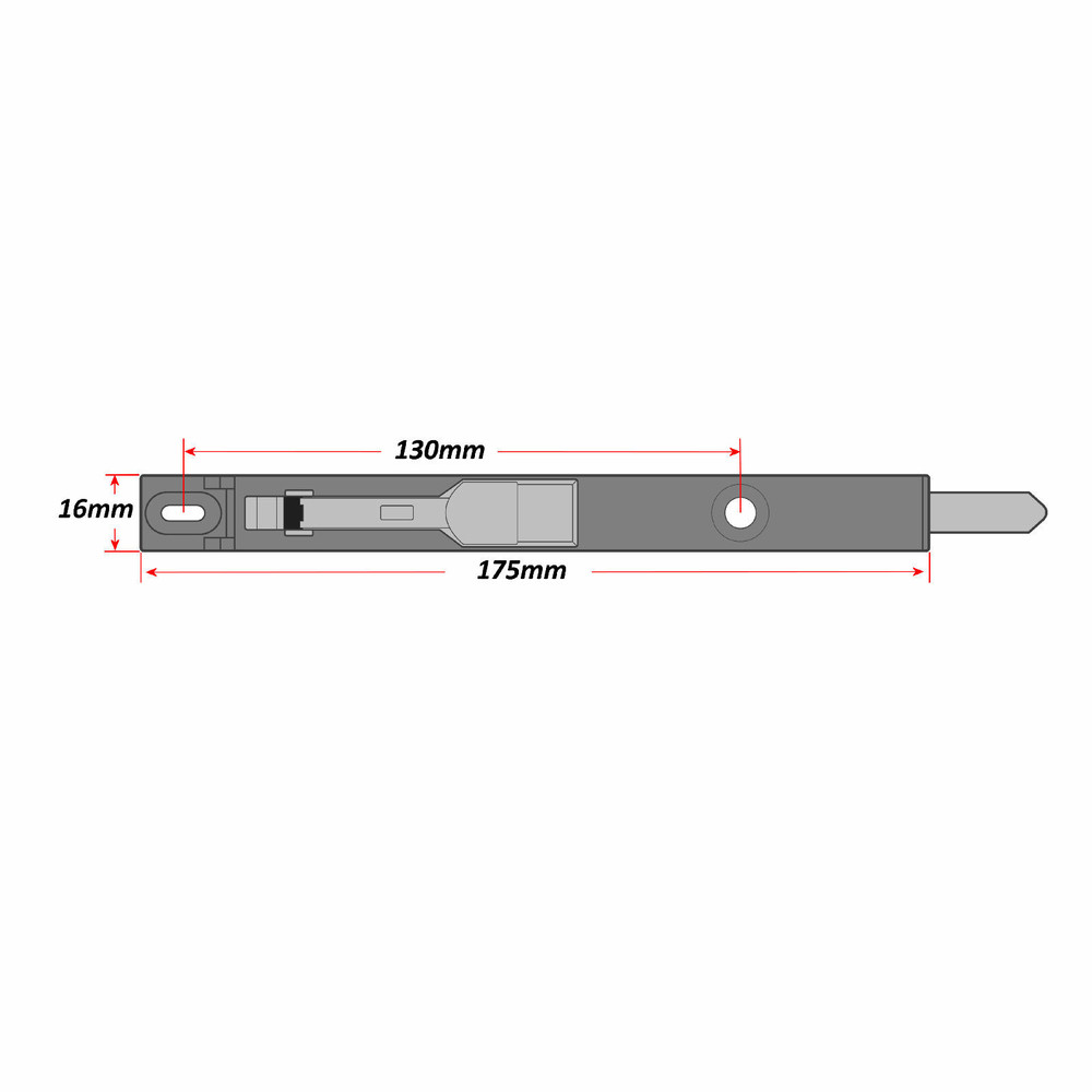 Universal Patio French Door Finger Bolt Lock Technical Details