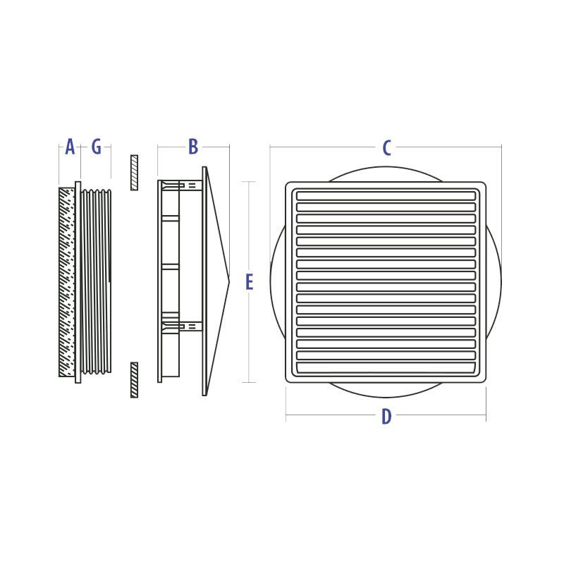 Vent-A-Matic Static Double Glazing Ventilator with Storm Guard Technical Details