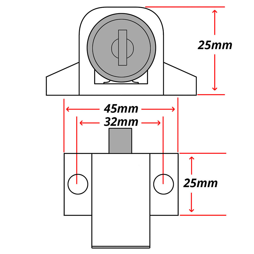 Sliding Patio Door Lock Bolt Universal Push to Lock Deadbolt Technical Details