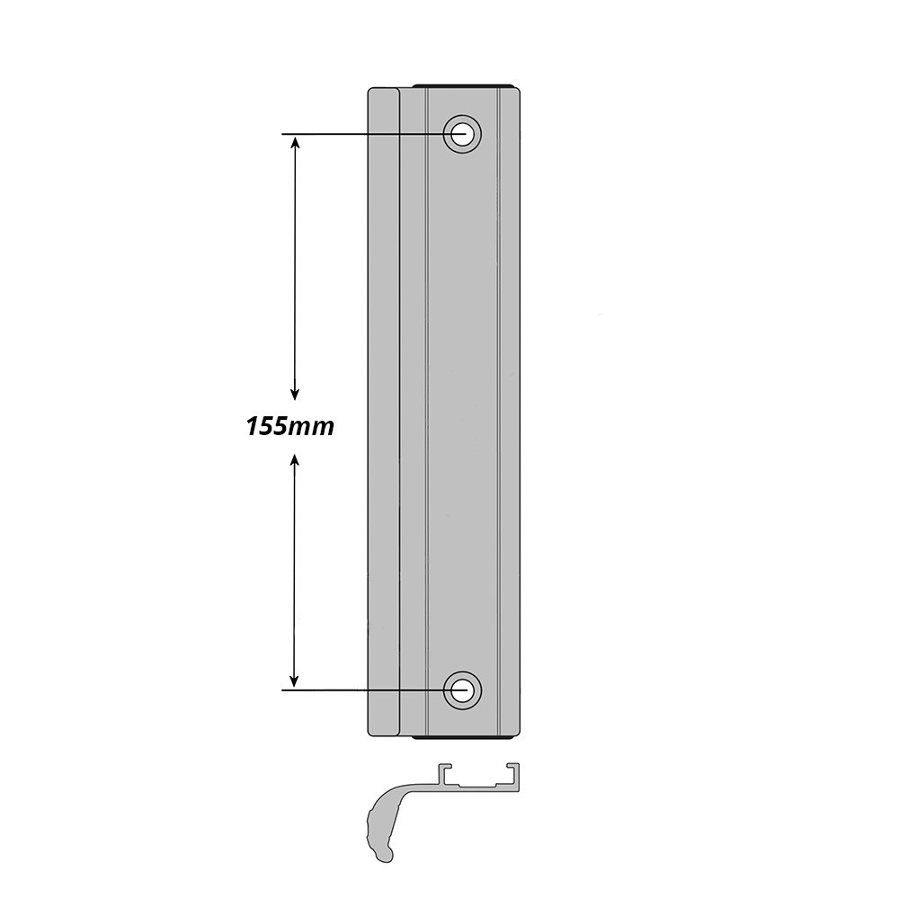 fullex sliding patio door handle 155mm technical