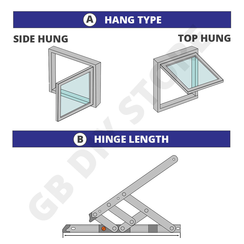 Defender Slimline Window Hinge 15mm measuring guide